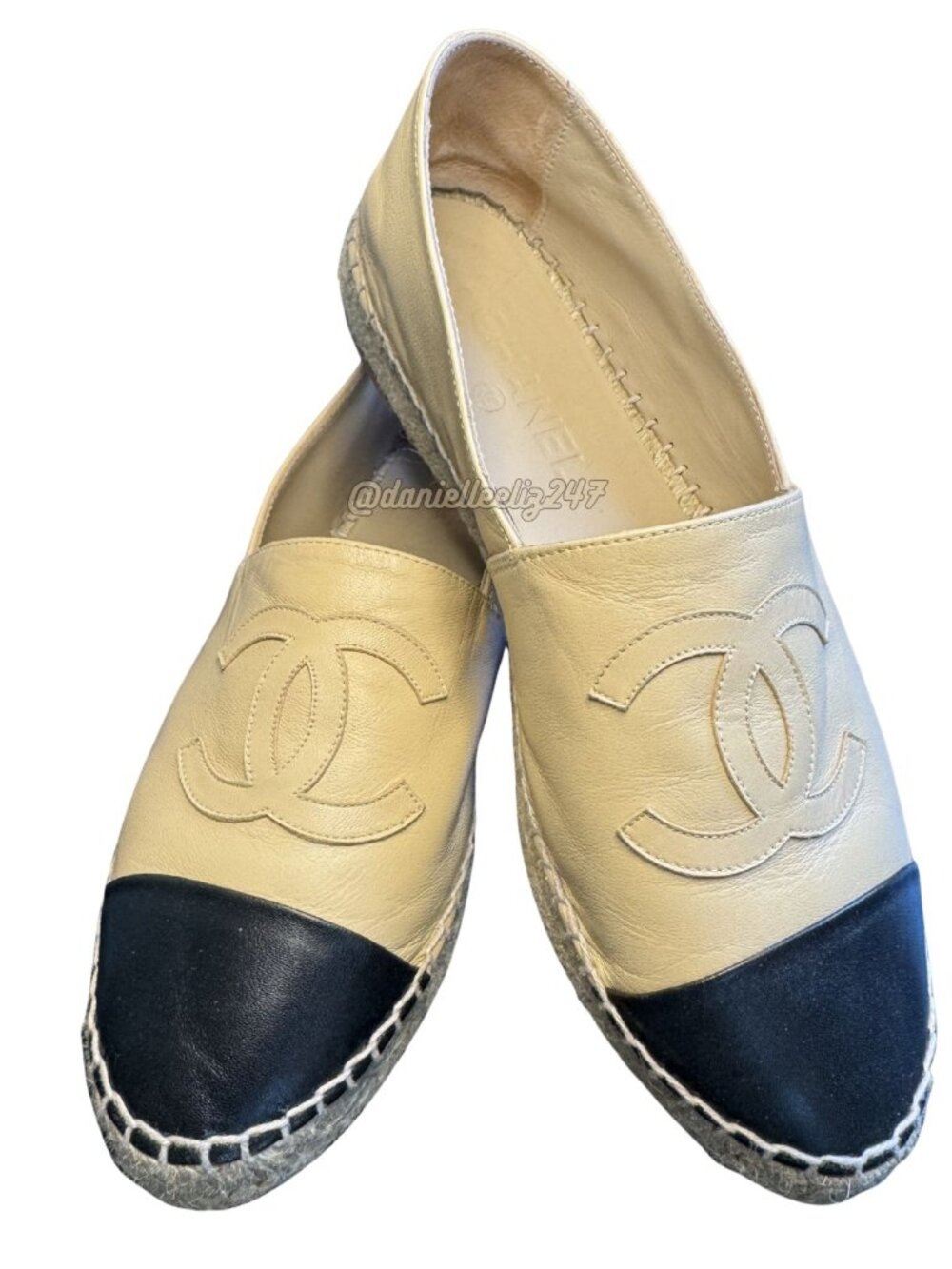 Chanel CC Logo Lambskin Espadrilles Women's Size: 10 | IT 40